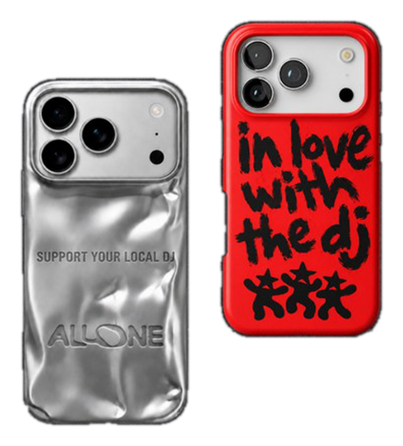 ALL ONE phone cases, chrome and red
